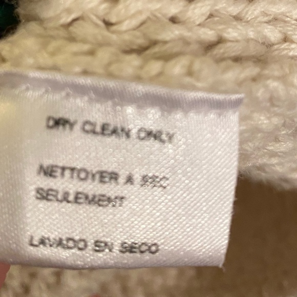 EAGLE'S EYE Vintage Cream Holiday Tree Felt Color Block Cardigan L - Picture 7 of 9